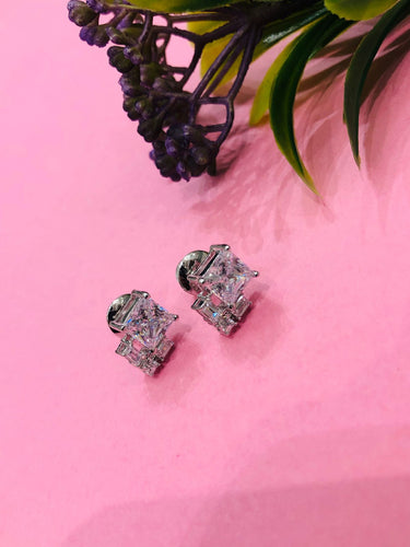 925 Silver Diagonal Earrings